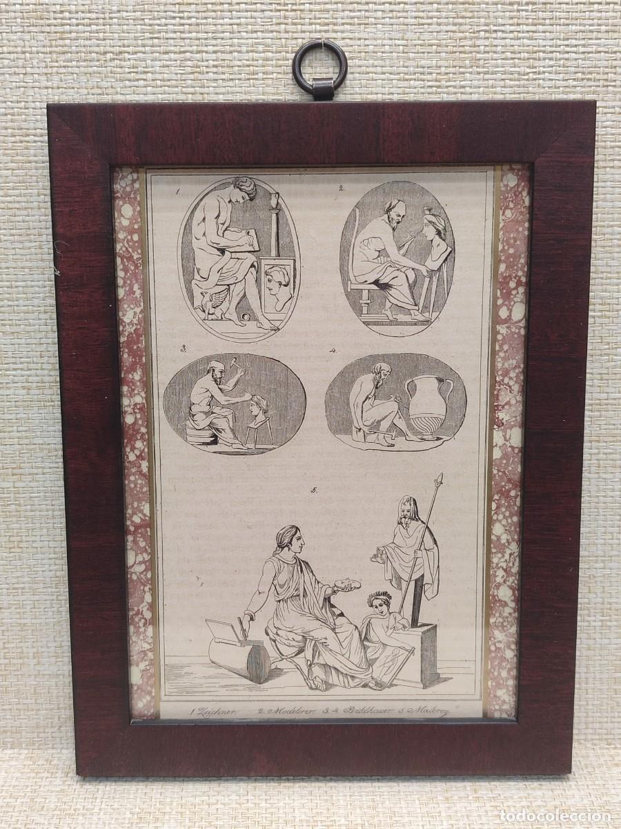 Arte: Disciplinas artisticas antigua Grecia. Welt-Gem&auml;lde-Gallerie. 1836. Grabado. Cuadro.