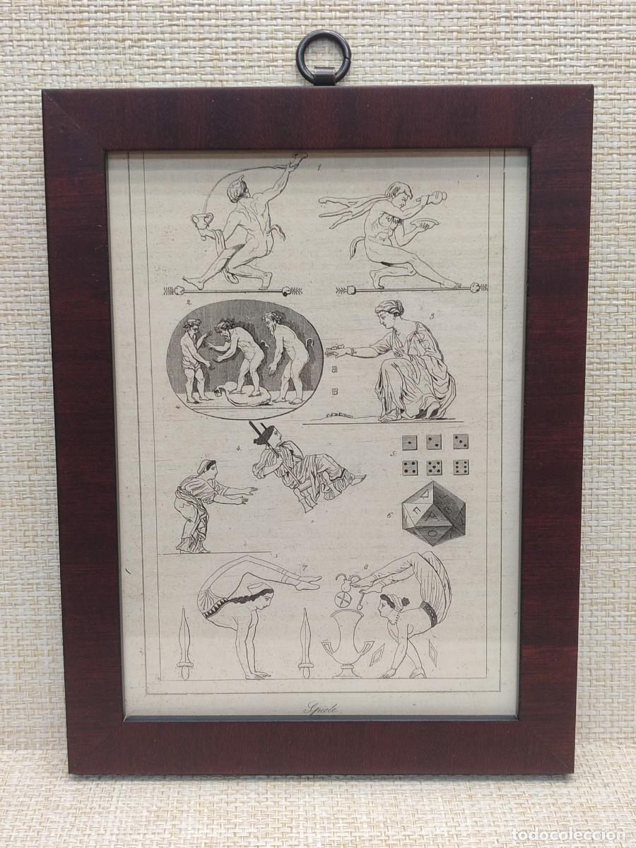 Arte: Juegos en la antigua Grecia. Welt-Gem&auml;lde-Gallerie. 1836. Grabado. Cuadro.