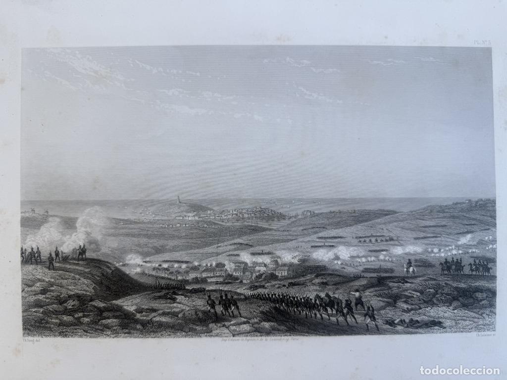 Arte: Batalla de A Coru&ntilde;a (Galicia, Espa&ntilde;a), en 1809. Guerra napole&oacute;nica, ca. 1840. Jung / Laraisse
