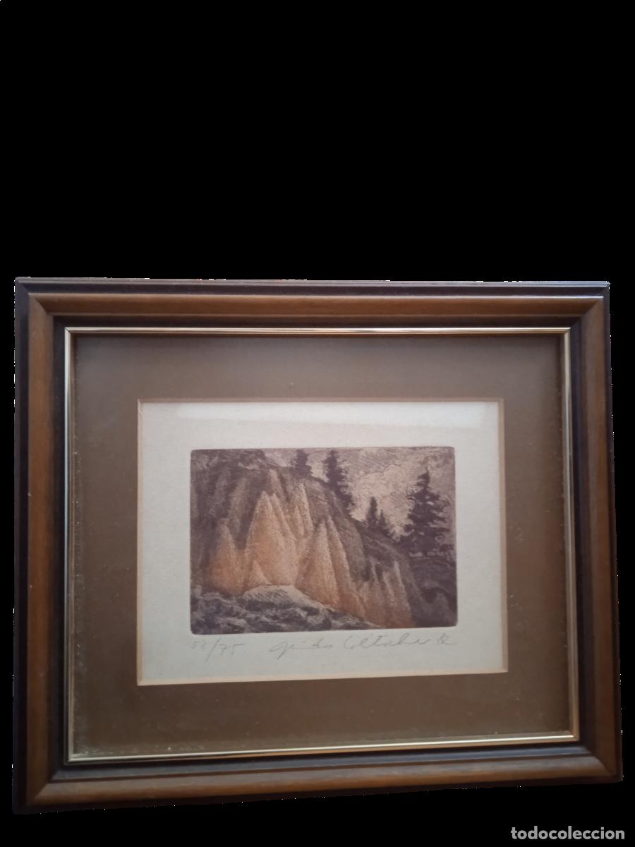 Arte: Guido Kolitscher (Viena, 1950): Paisaje de la Gomera, grabado al aguafuerte