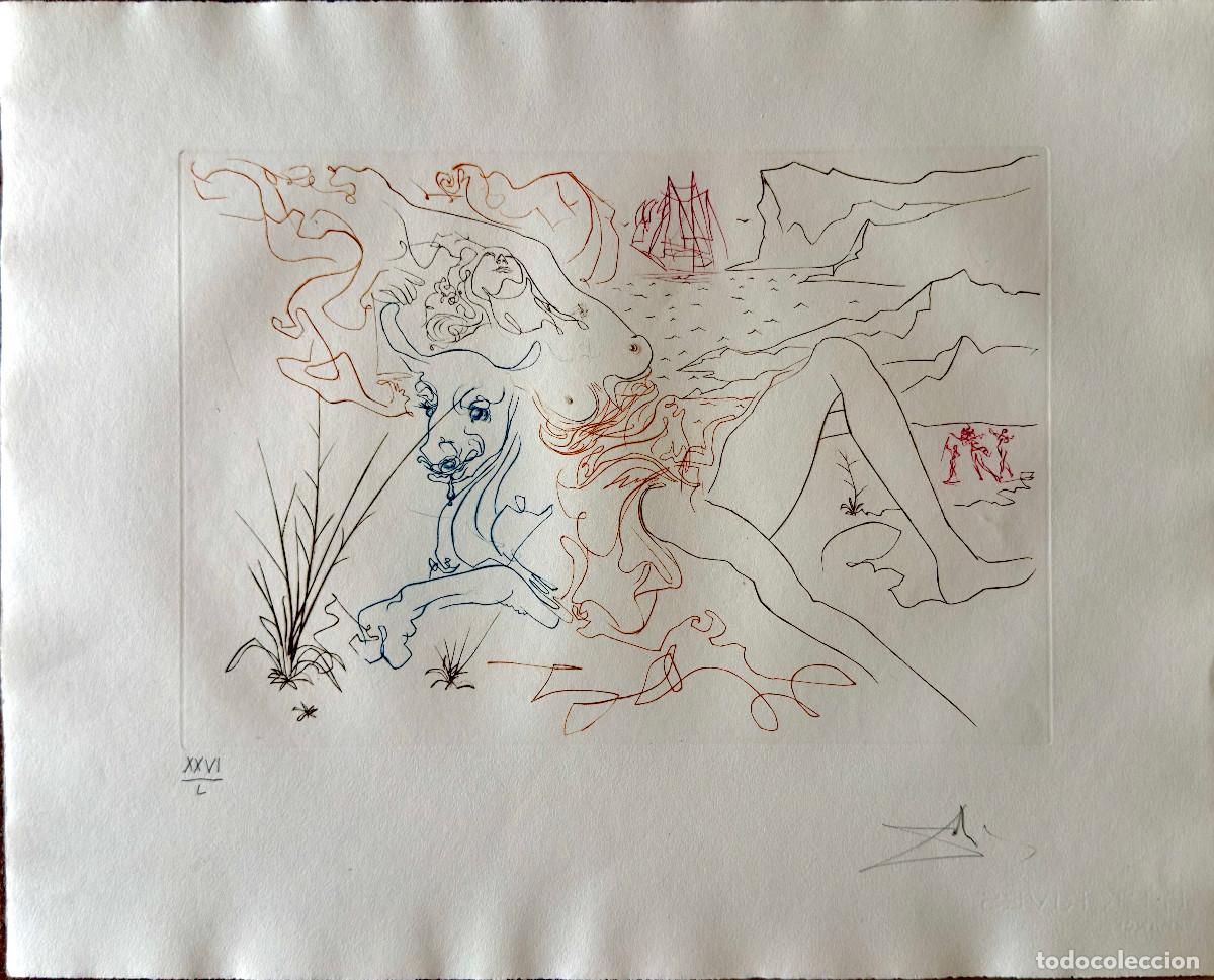 Arte: Salvador Dal&iacute; &ndash; Europa and the Bull &ndash; Gravure originale sign&eacute;e &ndash; XXVI/L &ndash; Les Amours c&eacute;l&egrave;bres &ndash; 1973