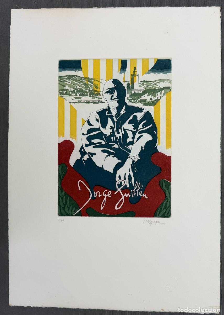 Arte: Eugenio Chicano , M&aacute;laga 1985 , homenaje a Jorge Guill&eacute;n , grabado
