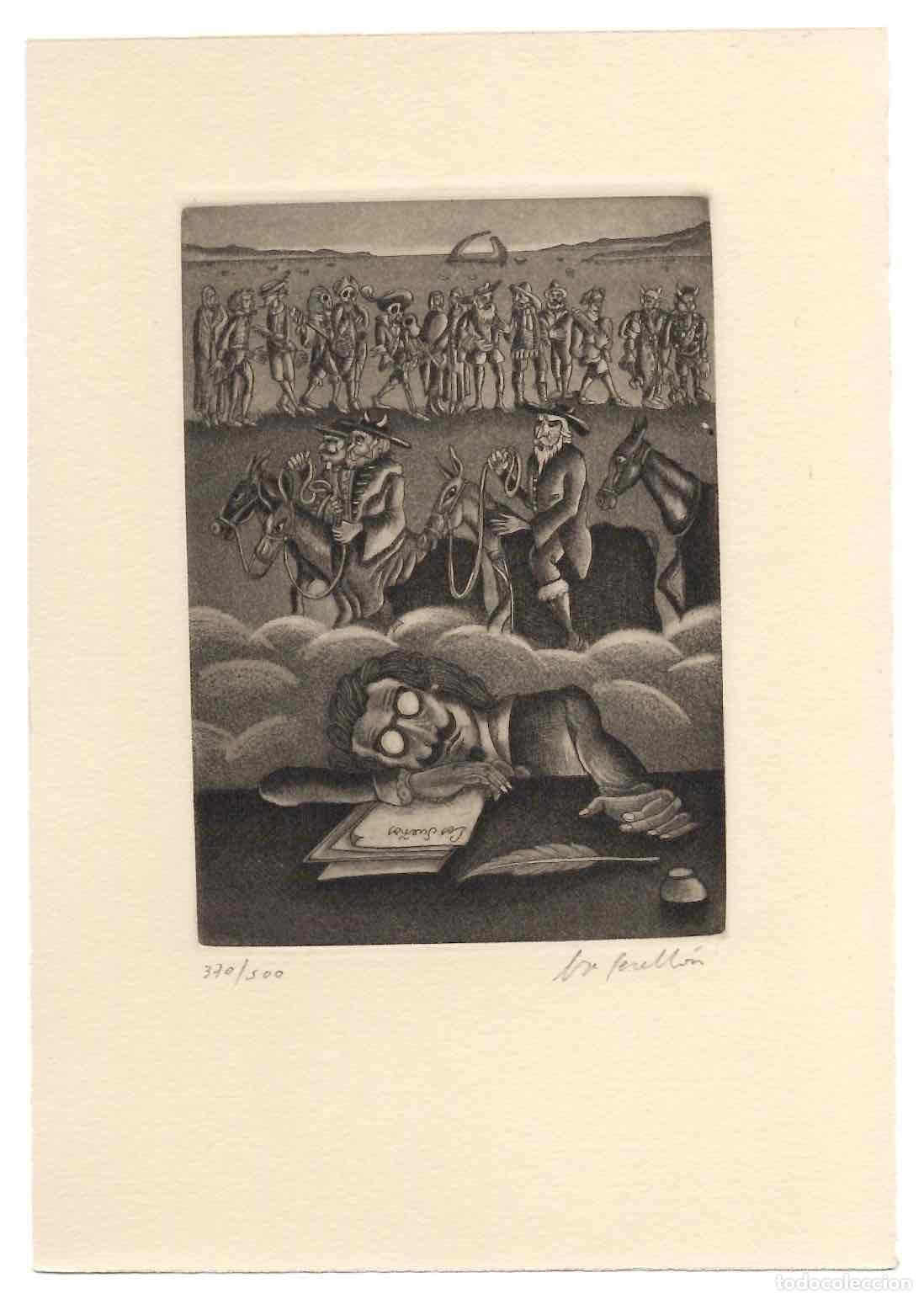Arte: JORGE PERELL&Oacute;N. LA VISITA DE LOS CHISTES, SEG&Uacute;N QUEVEDO. GRABADO 370/500. 2006