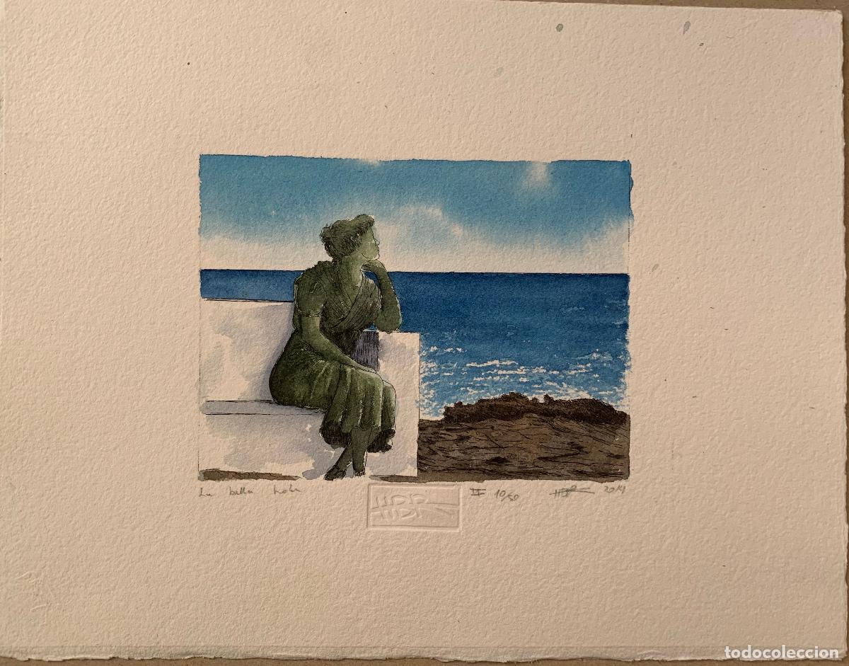 Arte: La bella Lola de Torrevieja - aguafuerte coloreado, firmado y numerado - 2014