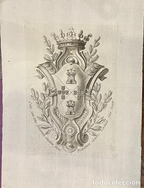 Arte: GRABADO HERALDICO, TOTUS SOUSARUM FULGENT, GENERIS CORDUBA SOLA TENET, S. XVIII
