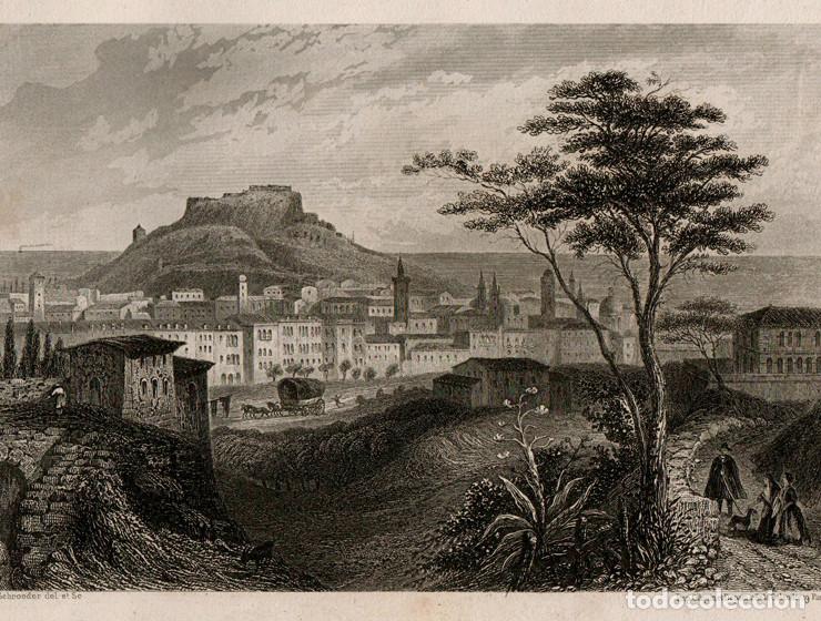 Arte: GRABADO AL ACERO DE 1858, VISTA DE NIZA (NICE), FRANCIA, MEDITERR&Aacute;NEO, PIAMONTE-CERDE&Ntilde;A. SCHROEDER