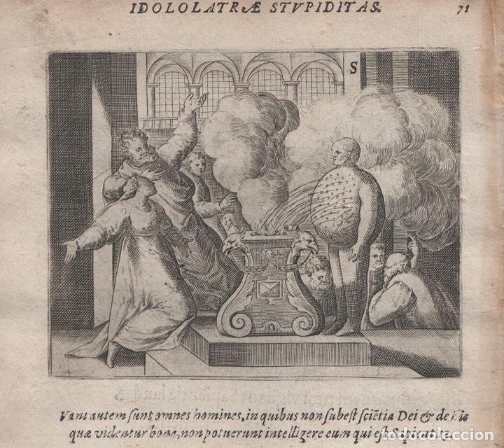 Arte: EMBLEMA s.XVII, 1609, GRABADO DE COBRE, MIKROKOSMOS PARVUS MUNDUS, GERARD DE JODE, ID&Oacute;LATRAS CALDEOS