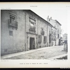 Arte: HUECOGRABADO FACHADA PALACIO DEL MARQUÉS DEL ARCO EN SEGOVIA - PETITS EDIFICES ESPAGNE - PARÍS 1928