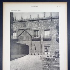 Arte: HUECOGRABADO PUERTA PALACIO CONDESTABLES DE CASTILLA, BURGOS - PETITS EDIFICES ESPAGNE - PARÍS 1928