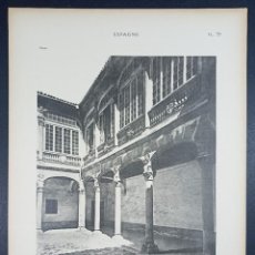 Arte: HUECOGRABADO PATIO DEL PALACIO REAL EN VALLADOLID - PETITS EDIFICES ESPAGNE - PARÍS 1928