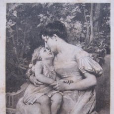 Arte: LÉON JEAN BAZILLE PERRAULT (1832–1908). TENDRESSE MATERNELLE. 1897. FOTOTIPIA BRAUN CLÉMENT. Lote 385306799