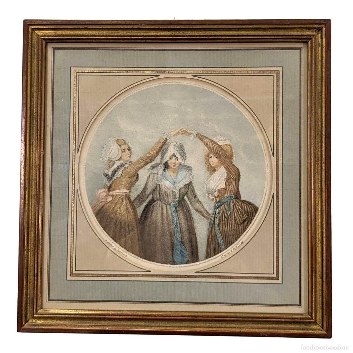 Arte: Gravure anglaise en m&eacute;daillon - Foto 1