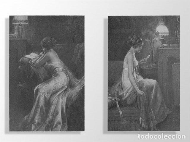 Arte: Gravures de liseuses 1900 (paire) - Foto 1
