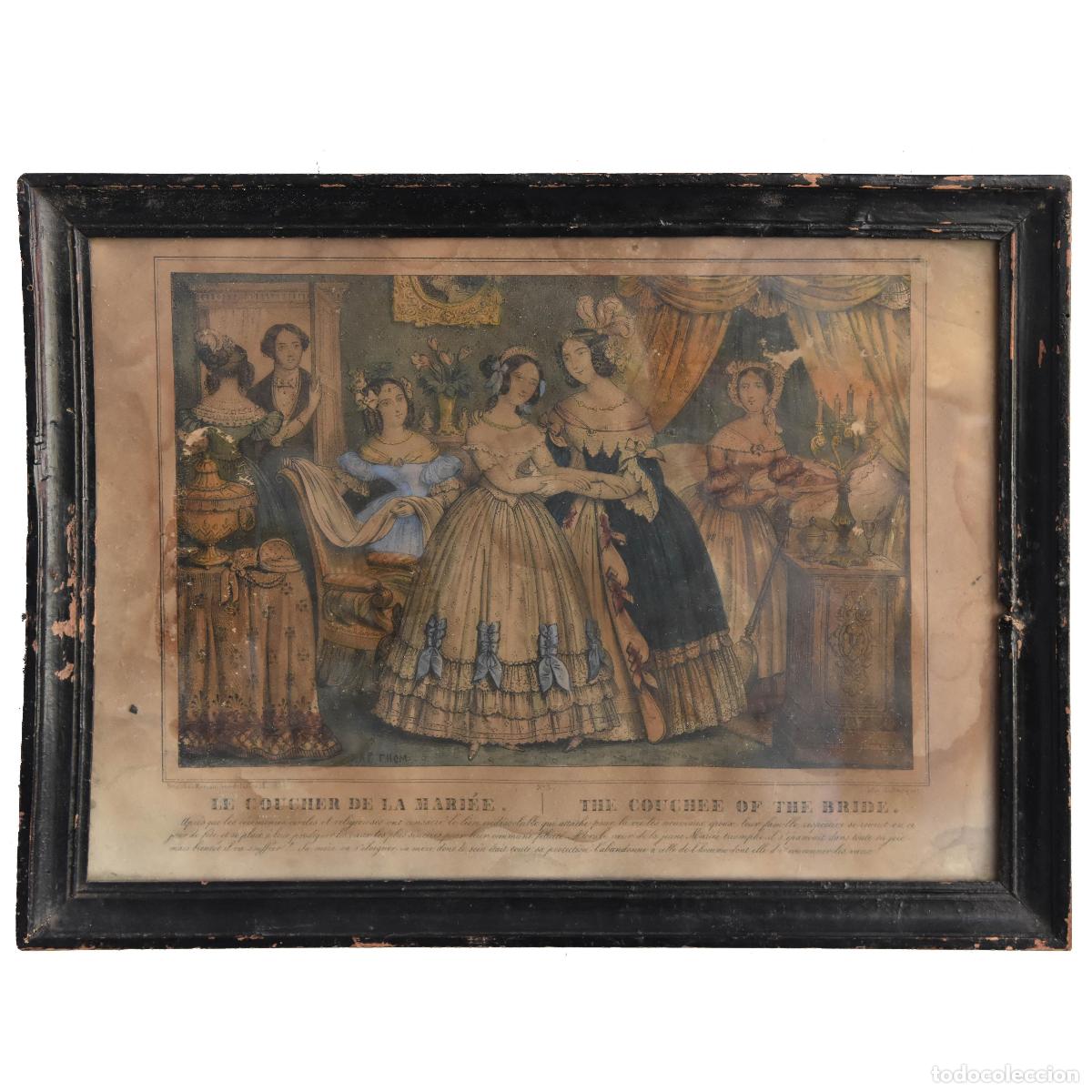 Arte: Gravure polychrome le coucher de la mari&eacute;e - Foto 1