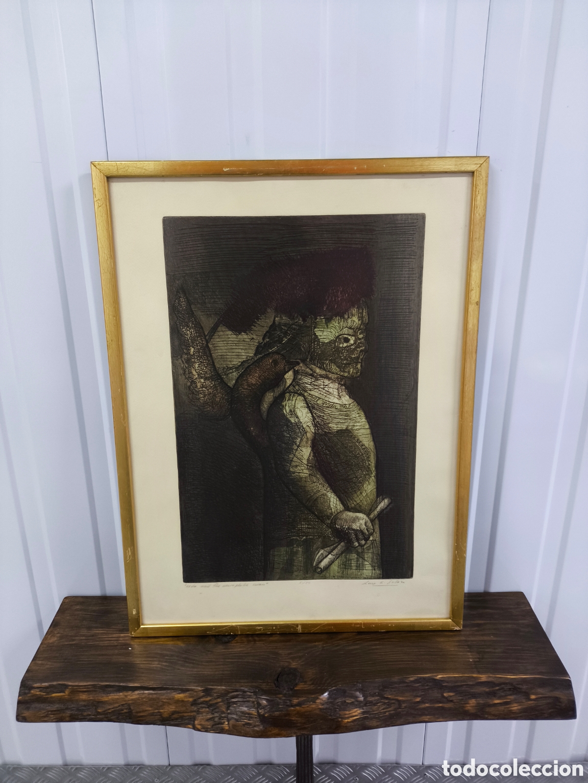Arte: Luis Alberto Solari (1918-1993) Grabado Leda y el Cisne 5/50 firmado Obra en el Smithsonian