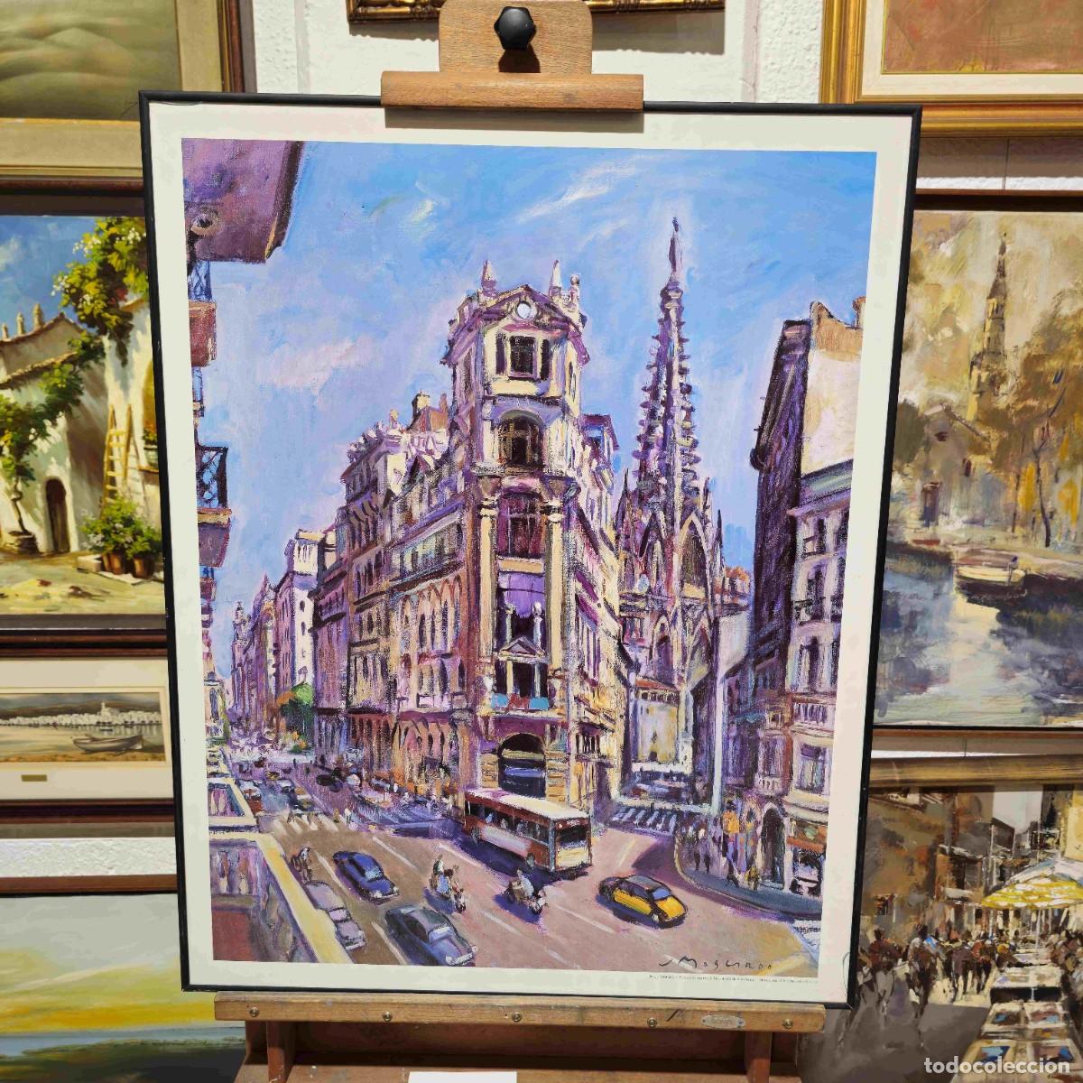 Arte: JUAN MOSCARDO LAMINA CALLES DE BARCELONA