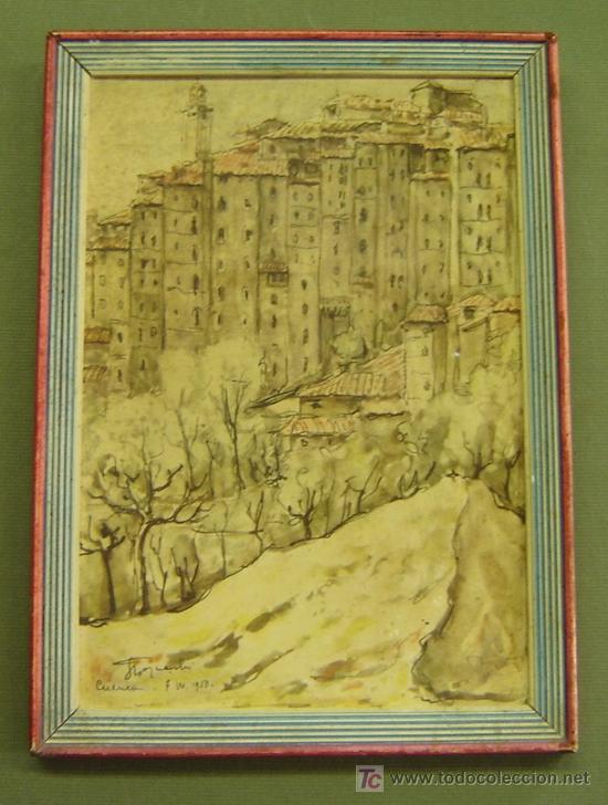 Arte: LAMINA TEMATICA DE CUENCA CON MARCO A&Ntilde;O 1950 - Foto 1