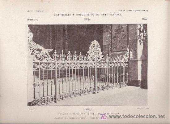 Art: AUTOTIPIA ORIGINAL DE 1903-1904. SAN FRANCISCO EL GRANDE. REJA PRESBITERIO. MADRID. FARRES. JOARIZTI