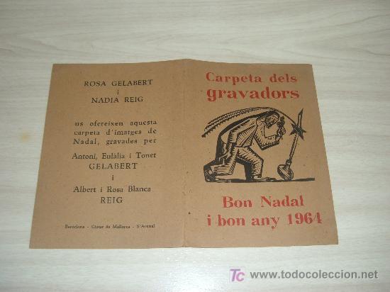 Kunst: CARPETA DELS GRAVADORS BON NADAL I BON ANY 1964,REVISTA EL PONT BLAU,5 LAMINAS