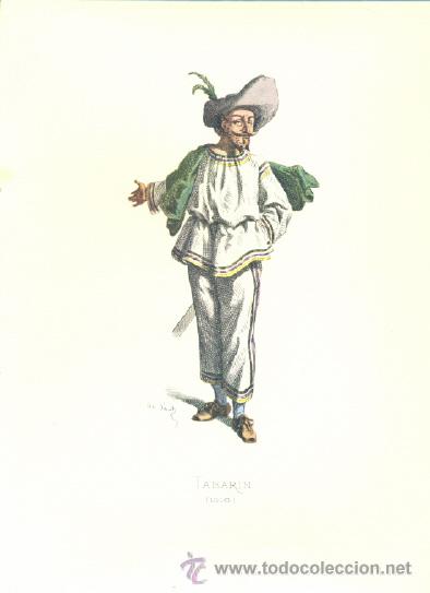 Art: Lamina impresa .. TABARIN 1618 .. Con descripci&oacute;n al reverso