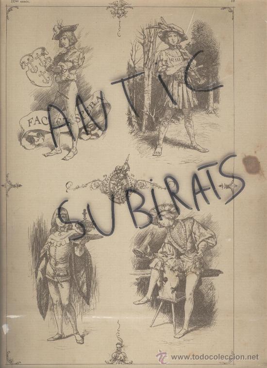 Arte: PRECIOSA LAMINA FRANCESA LE JOURNAL DE LA DECORATION FINALES DEL S. XIX SOTAS CABALLERIA