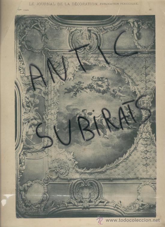 Arte: LAMINA FRANCESA. S. XIX. LE JOURNAL DE LA DECORATION. DECORACION. RENACIMIENTO .