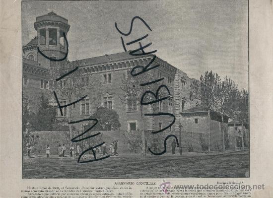 Kunst: LAMINA.FOTO ANTIGUA.ANTIGA. LES RAMBLES.SEMINARIO CONCILLAR. IGLESIA DE BELEN.