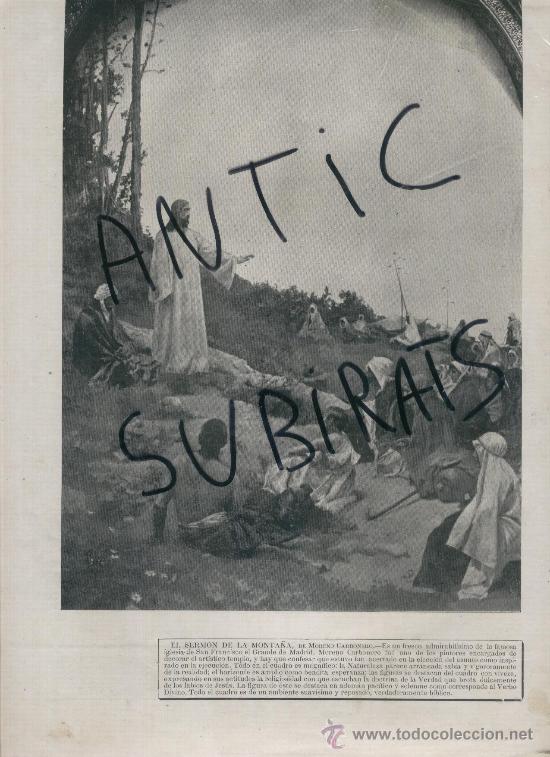 Kunst: LAMINA. FOTO. ANTIGUA. S. XX. EL SERMON DE LA MONTA&Ntilde;A.MORENO CARBONERO.FRANCISCO EL GRANDE.MADRID.