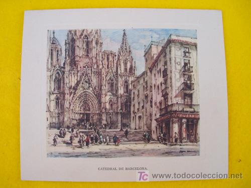 Kunst: Antigua l&aacute;mina : CATEDRAL DE BARCELONA
