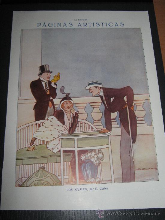 Art: RECORTE ORIGINAL DE LA REVISTA LA ESFERA, LAMINA DE ARTE DECORATIVO, LOS RIVALES, D.CARLES