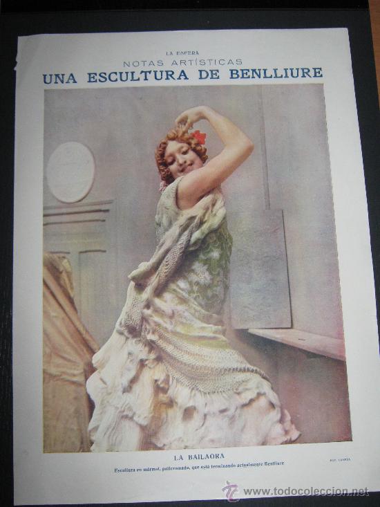 Art: RECORTE ORIGINAL DE LA REVISTA LA ESFERA, LAMINA DE ARTISTICA,ESCULTURA DE BENLLIURE