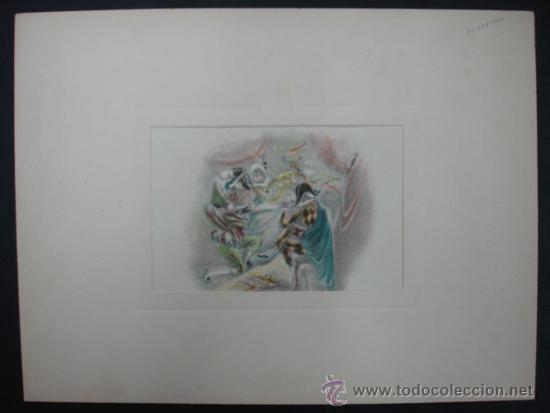Art: L&Aacute;MINA CON ILUSTRACI&Oacute;N DEL CARNAVAL. SIN FIRMA. PRESENTADO EN PASPARTU.