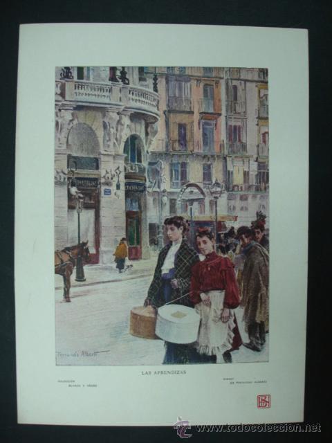 Art: COLECCI&Oacute;N BLANCO Y NEGRO. 'LAS APRENDIZAS'. DIBUJO DE FERNANDO ALBERTI. 20,5 X 28,5 CM. MADRID.
