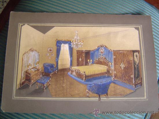 Arte: Lamina habitacion a&ntilde;os 50 retocada o dibujada a mano-- Interesante
