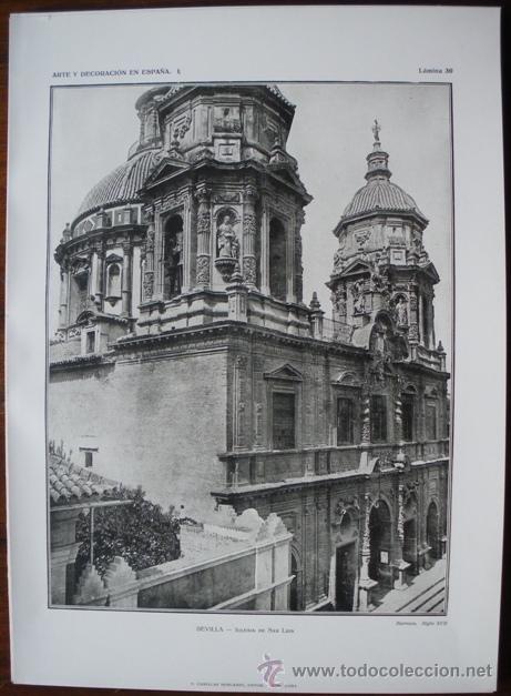 Art: LAMINA ORIGINAL DE 1917.SEVILLA. IGLESIA DE SAN LUIS. ARTE Y DECORACI&Oacute;N EN ESPA&Ntilde;A I. N&ordm;30