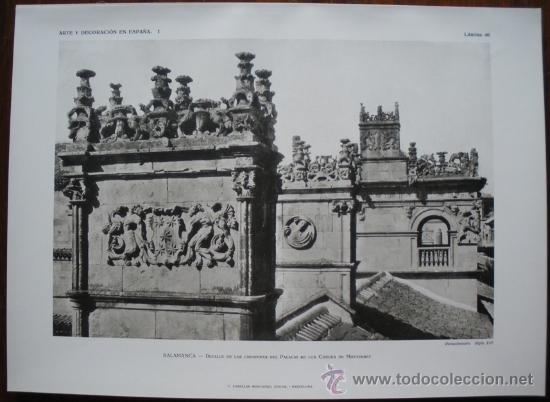 Kunst: LAMINA ORIGINAL DE 1917.SALAMANCA. PALACIO CONDES DE MONTERREY. ARTE Y DECORACI&Oacute;N EN ESPA&Ntilde;A I. N&ordm;46