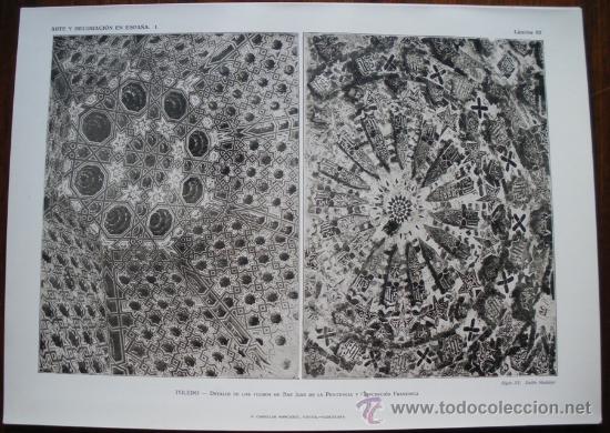 Kunst: LAMINA ORIGINAL DE 1917.TOLEDO.DETALLE DE TECHOS. ARTE Y DECORACI&Oacute;N EN ESPA&Ntilde;A I. N&ordm;82