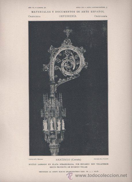 Kunst: AUTOTIPIA ORIGINAL DE 1906. SANTIAGO. (CORU&Ntilde;A) B&Aacute;CULO LABRADO EN PLATA. A&Ntilde;O VI LAMINA 70