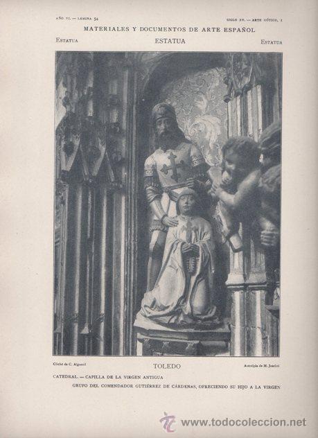 Kunst: AUTOTIPIA ORIGINAL DE 1906. TOLEDO. CATEDRAL. CAPILLA DE LA VIRGEN ANTIGUA. A&Ntilde;O VI LAMINA 54