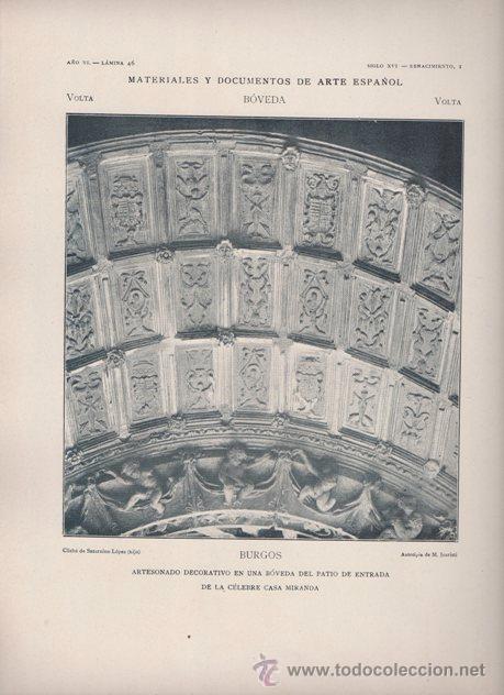 Arte: AUTOTIPIA ORIGINAL DE 1906. BURGOS. B&Oacute;VEDA PATIO DE ENTRADA DE LA CASA MIRANDA. A&Ntilde;O VI LAMINA 46