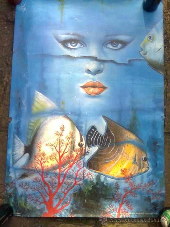 Art: Lamina poster new wave original 80&acute;s - Michel Constant - La Nereida