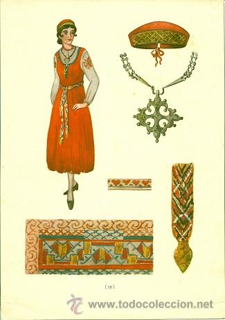 Art: 5765 - INTERESANTE L&Aacute;MINA - DISE&Ntilde;O DE TRAJE NACIONAL DE MUJER  DE FILANDIA  - MIDE  29,5 X 20 APOX