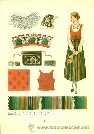 Art: 5765A - INTERESANTE L&Aacute;MINA - DISE&Ntilde;O DE TRAJE NACIONAL DE MUJER  DE FILANDIA - MIDE  29,5 X 20 APOX