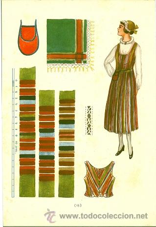 Art: 5765B - INTERESANTE L&Aacute;MINA - DISE&Ntilde;O DE TRAJE NACIONAL DE MUJER  DE FILANDIA  - MIDE  29,5 X 20 APOX