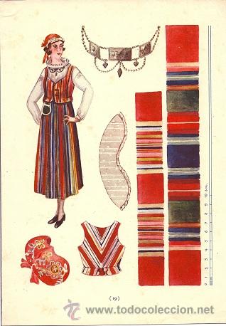 Art: 5765C - INTERESANTE L&Aacute;MINA - DISE&Ntilde;O DE TRAJE NACIONAL DE MUJER  DE FILANDIA  - MIDE  29,5 X 20 APOX