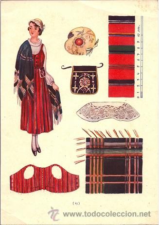 Art: 5765D - INTERESANTE L&Aacute;MINA - DISE&Ntilde;O DE TRAJE NACIONAL DE MUJER  DE FILANDIA - MIDE  29,5 X 20 APOX