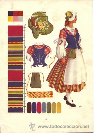 Art: 5765F - INTERESANTE L&Aacute;MINA - DISE&Ntilde;O DE TRAJE NACIONAL DE MUJER  DE FILANDIA  - MIDE  29,5 X 20 APOX