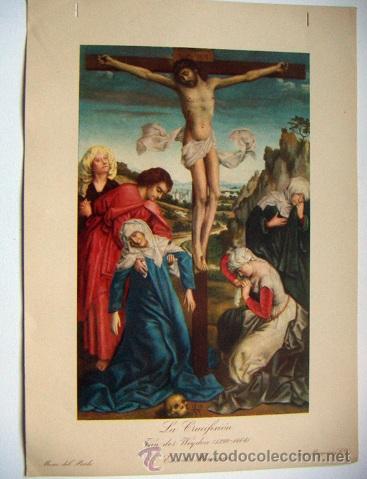 Kunst: Antigua l&aacute;mina La Crucifixion edic.Bargu&ntilde;o y cia
