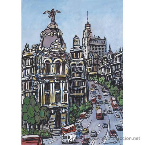 Art: LAMINA 80 X 60 cm. EN PAPEL GRUESO (alta calidad)  .CIRCULACI&Oacute;N POR GRAN VIA DE MADRID.