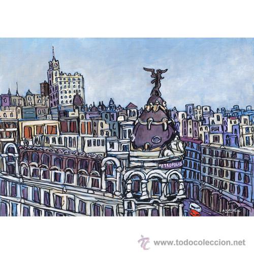 Art: LAMINA 70 X 50 cm. EN PAPEL GRUESO (alta calidad) Edificio Metropolis desde el aire, Madrid